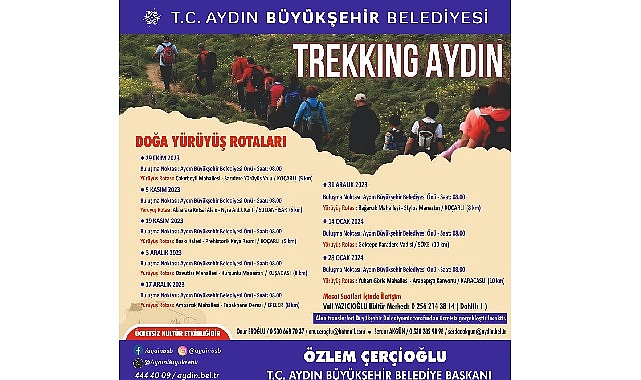 Aydın Büyükşehir Belediyesi, doğaseverleri “Trekking Aydın” etkinliği ile buluşturuyor